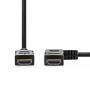 Nedis High Speed ​​HDMI ™ Kabel mit Ethernet / Rechts Hooked HDMI ™ Anschluss / HDMI™ Stecker / 4K@30Hz / 10.2 Gbps / 1.50 m / Rund / PVC / Schwarz / Umschlag