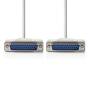 Nedis Serielles Kabel / D-Sub 25-Pin Stecker / D-Sub 25-Pin Stecker / Vernickelt / 5.00 m / Rund / PVC / Elfenbein / Plastikbeutel