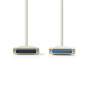 Nedis Serielles Kabel / D-Sub 25-Pin Stecker / D-SUB 25-Pin-Buchse / Vernickelt / 5.00 m / Rund / PVC / Elfenbein / Plastikbeutel