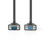 Nedis VGA-Kabel / VGA Stecker / VGA Buchse / Vernickelt / Maximale Auflösung: 1280x800 / 20.0 m / Rund / ABS / Schwarz / Plastikbeutel