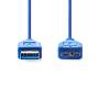 Nedis USB-Kabel / USB 3.2 Gen 1 / USB-A Stecker / USB Micro-B Stecker / 5 Gbps / Vernickelt / 5.00 m / Rund / PVC / Blau / Umschlag