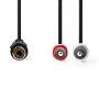 Nedis Stereo-Audiokabel / 2x RCA Stecker / Cinch Buchse / Vernickelt / 0.20 m / Rund / Blister