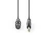 Nedis Unausgeglichen Audiokabel / XLR 3-Pin Buchse / 6.35 mm Stecker / Vernickelt / 5.00 m / Rund / PVC / Dunkelgrau / Kartonhülle