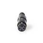 Nedis XLR-Anschluss / Gerade / Buchse / Vernickelt / Lötung / Kabeleingangsdurchmesser: 5.0 mm / Metall / Schwarz / 1 Stück / Plastikbeutel