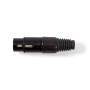 Nedis XLR-Anschluss / Gerade / Buchse / Vernickelt / Lötung / Kabeleingangsdurchmesser: 5.0 mm / Metall / Schwarz / 1 Stück / Plastikbeutel