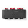 Nedis Lautsprecher Control Box / 4-Port port(s) / Anschlussklemmen / Lautsprecherimpedanz: 4-16 Ohm / Maximale Belastung pro Kanal: 200 W / Aluminium / Schwarz