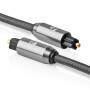 Nedis Optisches Audiokabel / Toslink Stecker / Toslink Stecker / 1.00 m / Rund / Baumwolle / Gun Metal Grau / Verpackung mit Sichtfenster
