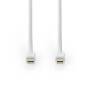 Nedis Mini Displayport-Kabel / DisplayPort 1.4 / Mini DisplayPort Stecker / Mini DisplayPort Stecker / 48 Gbps / Vernickelt / 2.00 m / Rund / PVC / Weiss / Blister