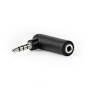 Nedis Stereo-Audio-Adapter / 3.5 mm Stecker / 3.5 mm Buchse / Vernickelt / 90° abgewinkelt / Metall / Schwarz / 1 Stück / Box