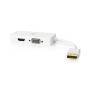 Nedis Displayport-Adapter / DisplayPort Stecker / DVI-D 24+1-Pin Buchse / HDMI™ Ausgang / VGA Buchse / 4K@60Hz / Vergoldet / Schaltbar / 0.20 m / Rund / ABS / ABS / Weiss / Box