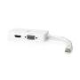 Nedis Displayport-Adapter / Mini DisplayPort Stecker / DVI-D 24+1-Pin Buchse / HDMI™ Ausgang / VGA Buchse / 4K@60Hz / Vernickelt / Schaltbar / 0.20 m / Rund / ABS / ABS / Weiss / Plastikbeutel