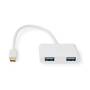 Nedis USB Multi-Port-Adapter / 2-in-1 / USB 3.2 Gen 1 / USB-C™ Stecker / 2x USB-A / 5 Gbps / 0.20 m / Rund / Vernickelt / PVC / Weiss / Plastikbeutel