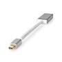 Nedis Mini Displayport-Kabel / DisplayPort 1.2 / Mini DisplayPort Stecker / DisplayPort Buchse / 21.6 Gbps / Vergoldet / 0.20 m / Rund / Geflochten / Silber / Verpackung mit Sichtfenster