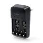 Nedis NiMH-Akku-Ladegerät AA / AAA / 1.2 / 9 V DC / 0.5 A A / Ladeerhaltung / Euro / Typ-C (CEE 7/16) / AA / Schwarz