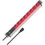 Brennenstuhl Alu-Line 8-fach 19" Steckdose für Schaltkästen PG-Stecker 2,00 m Schwarz/Rot C14