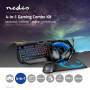 Nedis Gaming Combo Kit / 4-in-1 / Tastatur, Headset, Maus und Mauspad / Blau / Schwarz / QWERTZ / DE-Layout