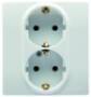 Legrand LEGR Niloe 2-fach Schuko- 664543Steckdose f. 1-f Dose Steckklemmen mit