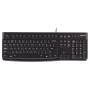 Logitech K120 Corded Keyboard - Full-size (100%) - Wired - USB - QWERTY - Black