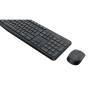 Logitech MK235 - Full-size (100%) - Wireless - USB - QWERTY - Grey - Mouse included