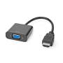 Nedis HDMI™ -Adapter / HDMI™ Stecker / VGA Buchse / 3.5 mm Buchse / Vernickelt / Gerade / PVC / Schwarz / 1 Stück / Box