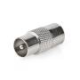 Nedis Satelliten- und Antennenadapter / IEC (Coax) Stecker / IEC (Coax) Buchse / Vernickelt / 75 Ohm / Gerade / Metall / Silber / 1 Stück / Umschlag