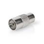 Nedis Satelliten- und Antennenadapter / IEC (Coax) Stecker / IEC (Coax) Buchse / Vernickelt / 75 Ohm / Gerade / Metall / Silber / 1 Stück / Umschlag