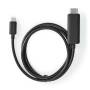 Nedis USB-C™ Adapter / USB 3.2 Gen 1 / USB-C™ Stecker / HDMI™ Stecker / 4K@60Hz / 2.00 m / Rund / Vernickelt / PVC / Schwarz / Box