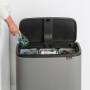 Brabantia Mülleimer Bo Touch Bin Mineral Concrete Grey, 3 x 11 L Trennmülleimer
