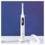 Oral-B iO 8 iO8 Elektrische Zahnbürste/Electric Toothbrush, Magnet-Technologie, 2 Aufsteckbürsten, 6 Putzmodi für Zahnpflege, Farbdisplay & Reiseetui, Designed by Braun, white alabaster