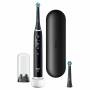 Oral-B iO 6 iO6 Elektrische Zahnbürste/Electric Toothbrush, Magnet-Technologie, 2 Aufsteckbürsten, 5 Putzmodi für Zahnpflege, Display & Reiseetui, Designed by Braun, black lava