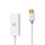 Nedis USB-Netzwerkadapter / USB 3.2 Gen 1 / 1 Gbps / USB-A Stecker / RJ45 Buchse / 0.20 m / Rund / Vergoldet / Reines Kupfer / Weiss / Box