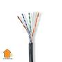 Nedis Netzwerk-Kabel Rollen / CAT6 / Solid / U/UTP / CCA / 305 m / Aussenbereich / Rund / PE / Schwarz / Pull Box - ausziehbar