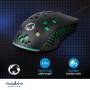 Nedis Gaming Mouse / Verdrahtet / 800 / 1200 / 2400 / 3200 / 4800 / 7200 dpi / Einstellbar DPI / Anzahl Knöpfe: 7 / Programmierbare Tasten / Rechtshändig / 1.50 m / RGB
