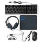 Nedis Gaming Combo Kit / 5-in-1 / Tastatur, Headset, Maus und Mauspad / Schwarz / QWERTY / US-Layout