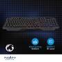 Nedis Wired Gaming Keyboard / USB Type-A / Folientasten / LED / QWERTZ / DE-Layout / Stromversorgung über USB / Netzkabellänge: 1.30 m / Multimedia