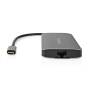 Nedis USB Multi-Port-Adapter / 7-in-1 / USB 3.2 Gen 1 / USB-C™ Stecker / HDMI™ Ausgang / Micro SD / RJ45 Buchse / SD / USB-C™ Buchse / 3x USB-A Buchse / 5 Gbps / 0.20 m / Rund / Vergoldet / PVC / Anthrazit / Box