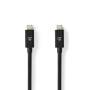 Nedis USB-Kabel / USB 4.0 Gen 2x2 / USB-C™ Stecker / USB-C™ Stecker / 240 W / 8K@60Hz / 20 Gbps / Vernickelt / 2.00 m / Rund / PVC / Schwarz / Box