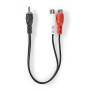 Nedis Subwoofer Kabel| RCA| 2x Cinch Buchse| Vernickelt| 0.20 m| Rund| 5.0 x 2.5 mm - Cable - Audio/Multimedia