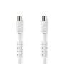 Nedis Koaxial Kabel / IEC (Coax) Stecker / IEC (Coax) Buchse / Vernickelt / 120 dB / 75 Ohm / 4-fach geschirmt / 1.50 m / Rund / PVC / Weiss / Label