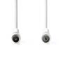 Nedis Koaxial Kabel / IEC (Coax) Stecker / IEC (Coax) Buchse / Vernickelt / 120 dB / 75 Ohm / 4-fach geschirmt / 1.50 m / Rund / PVC / Weiss / Label