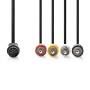 Nedis DIN-Audio-Kabel / DIN 5-Pin Stecker / 4x RCA Stecker / Vernickelt / 1.00 m / Rund / PVC / Schwarz / Label