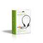 Nedis PC-Headset / Auf Ohr / Stereo / USB Type-A / USB Type-C™ / Klappbarer Mikrofon / Schwarz