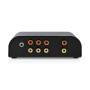 Nedis Analog Audio-Schalter / 4-Port port(s) / Anschlüsse – Eingang: 1x 3,5 mm Audio-Eingang / 3x (2x Cinch Buchse) / Anschlüsse – Ausgang: 1x (2x Cinch-Buchse) / Handbuch / Metall / Anthrazit