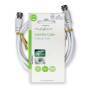 Nedis Satelliten- und Antennenkabel / F Stecker / F Stecker / Vernickelt / 75 Ohm / Doppelt geschirmt / 1.00 m / Rund / PVC / Weiss / Label