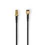 Nedis Antennenkabel / RP SMA-Stecker / RP SMA-Buchse / Vergoldet / 50 Ohm / Einzeln geschirmt / 2.00 m / Rund / PVC / Schwarz / Label