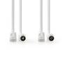 Nedis Coax & Cat6 Kombikabel / IEC (Coax) Stecker / RJ45 Stecker / IEC (Coax) Buchse / RJ45 Stecker / Vernickelt / RG58 / 75 Ohm / Doppelt geschirmt / 3.00 m / Rund / PVC / Weiss / Box