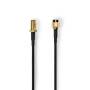 Nedis Antennenkabel / RP SMA-Stecker / RP SMA-Buchse / Vergoldet / 50 Ohm / Einzeln geschirmt / 1.00 m / Rund / PVC / Schwarz / Label