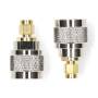 Nedis SMA Adapter / SMA-Stecker / N Stecker / Vergoldet / 50 Ohm / Gerade / PVC / Gold / Silber / 2 Stück / Box