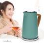 Nedis Wasserkocher / 1.7 l / Soft-Touch / Grün / Um 360 Grad drehbar / Verdecktes Heizelement / Strix® Controller / Boil-dry protection