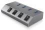 Icy Box Schnellladegerät 4-Port IcyBox USB 5V 20W IB-HUB1405 (g) (IB-HUB1405)
